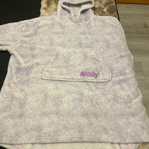 Kids Plush Lavender Hoodie with Front Pocket